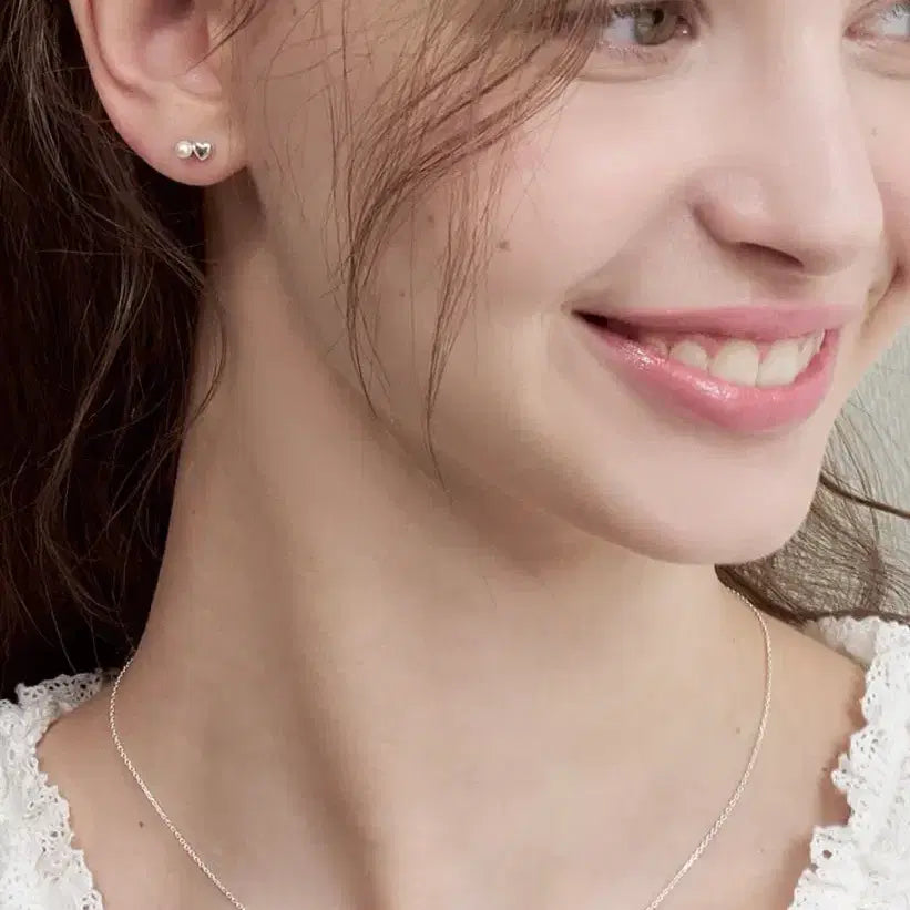 [BUNJANG] Ambross Pearl Heart Silver Necklace (Worn by Kazuha &amp; Eunbi) / [르세라핌 카즈하 권은비 착용] 앵브록스 펄 하트 실버 목걸이