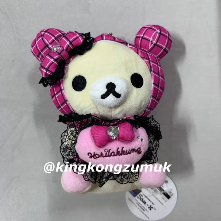 [BUNJANG] Spinns Korilakkuma Gal Plush Pink Check Limited Edition / 당일발송)스핀즈 코리락쿠마 갸루 한정누이 한정인형 핑크체크 spinns