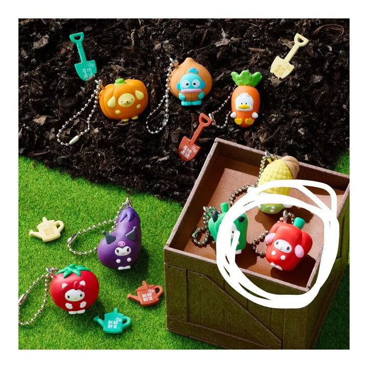 [BUNJANG] Sanrio My Melody Vegetable Mini Figure Keychain / 반다이 산리오 채소 야채 식완 키링 마이멜로디