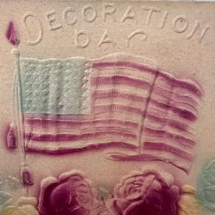 [BUNJANG] Vintage Postcard - Pastel Roses and American Flag / 빈티지엽서 파스텔로즈와 성조기