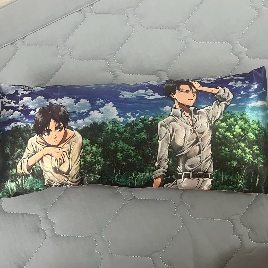 [BUNJANG] Attack on Titan Levi &amp; Eren Cushion / 진격거 리바이&amp;에렌 쿠션 판매