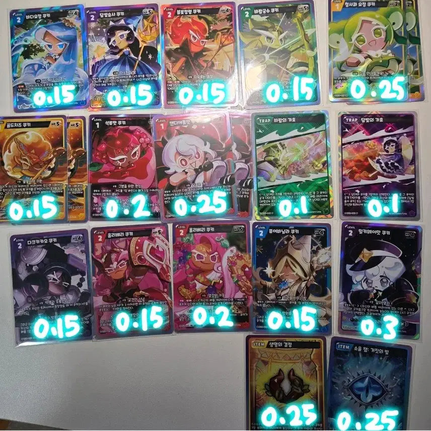 [BUNJANG] Cookie Run Braveens Card Set / 쿠키런 브레이버스 카드 sec R 11탄 9탄 판매