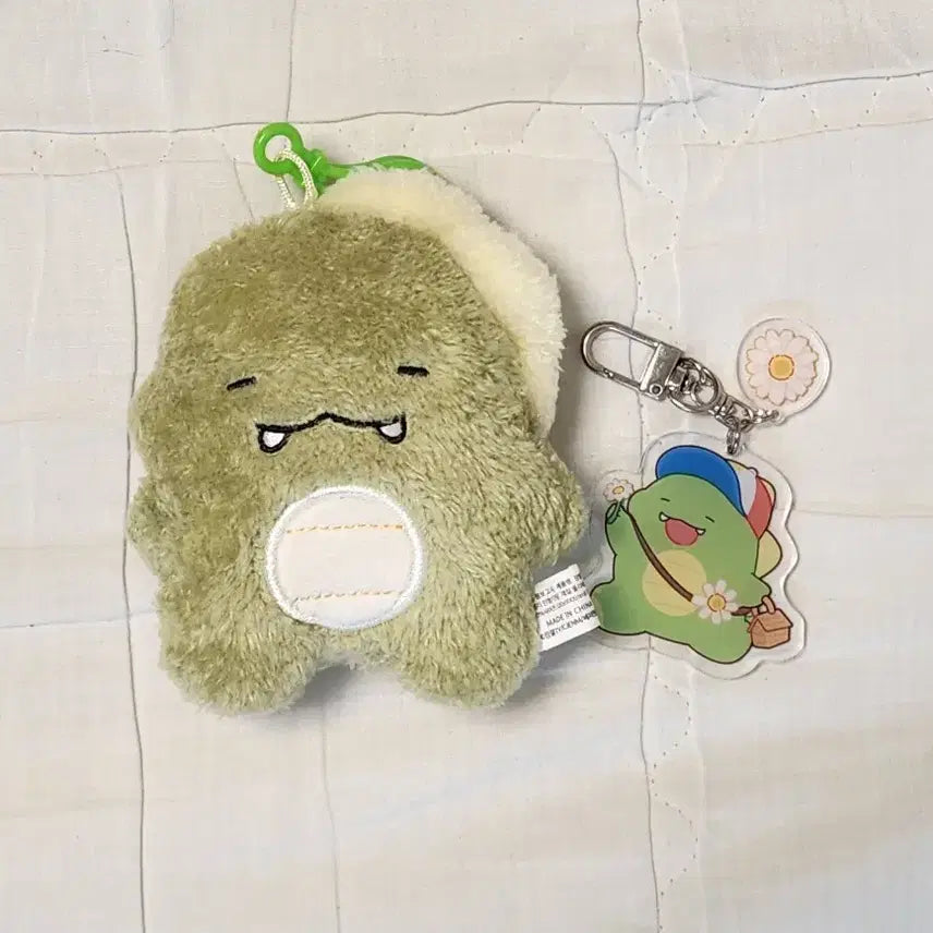 [BUNJANG] Pixely Dinosaur Plush Keychain, Spring Acrylic Keychain, Spring Ballpoint Pen Bundle / 픽셀리 공룡 인형키링, 봄 아크릴 키링, 봄 볼펜 일괄