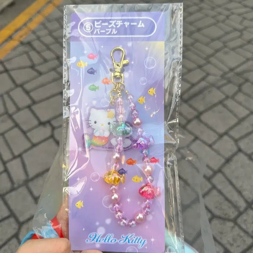 [BUNJANG] Hello Kitty Little Mermaid Ichiban Kuji Prize E Beaded Strap Keychain / 헬로키티 인어공주 쿠지 5등상 비즈 스트랩 키링