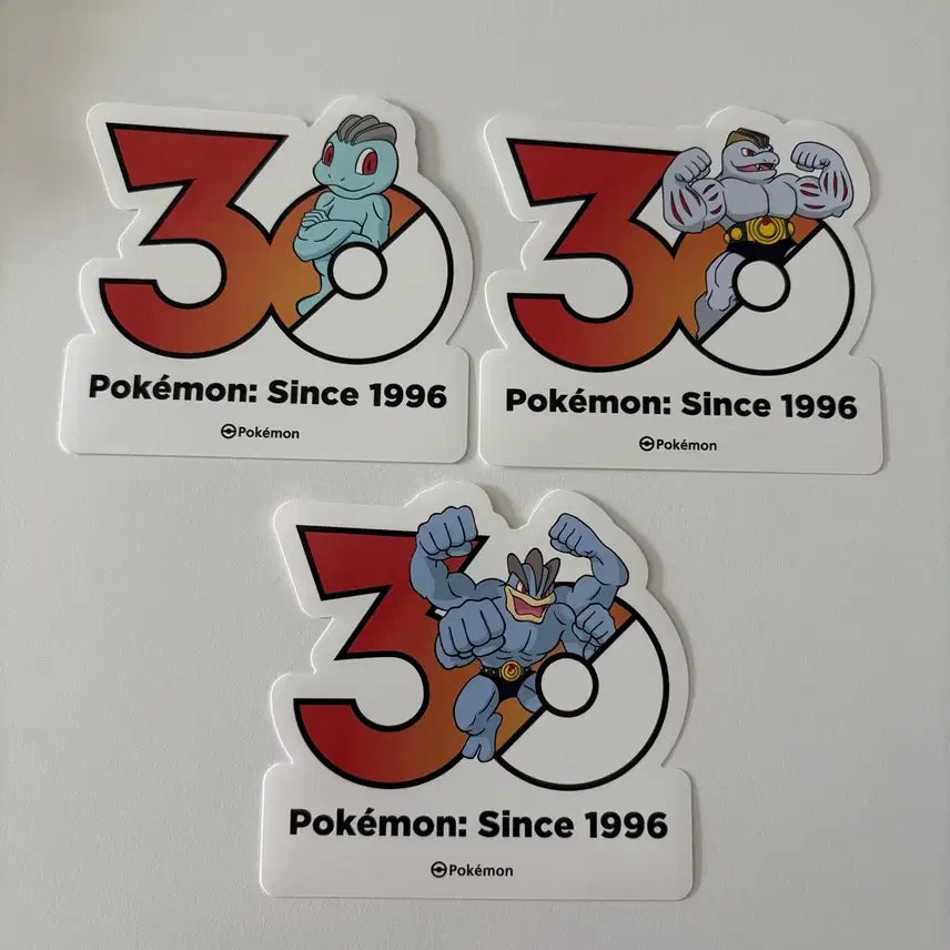 [BUNJANG] Pokemon 30th Anniversary Logo Sticker Set (Machoke, Machamp, Machop) / 포켓몬 30주년 로고스티커 알통몬 근육몬 괴력몬