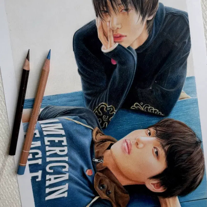 [BUNJANG] Colored Pencil Portrait Commission Hand-Drawn Fan Art / 색연필 인물화 손그림 팬아트 커미션