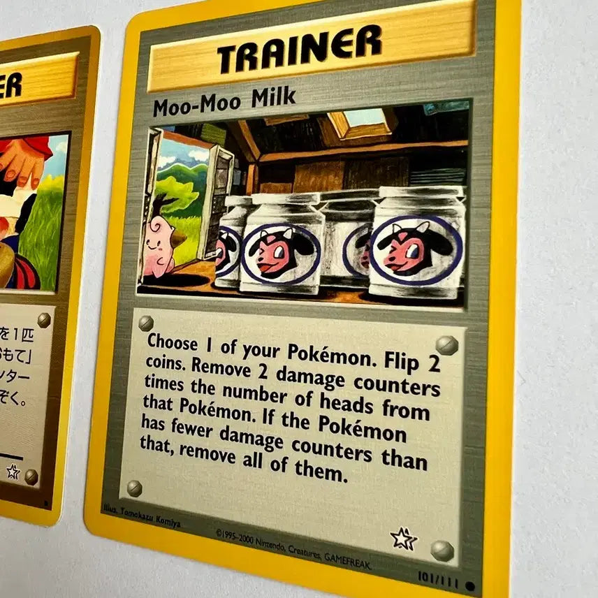 [BUNJANG] Pokemon Early Japanese Limited Edition &amp; North American MooMoo Milk Cards / 토모카즈 코미야 데뷔작 초희소)포켓몬 포켓몬스터 2000년 초기 일본 한정판 + 북미판 무무밀크