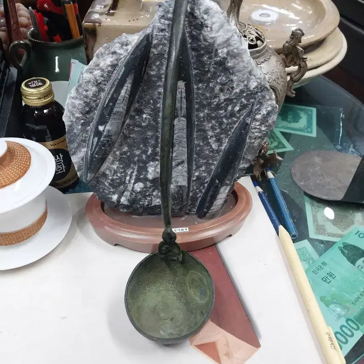[BUNJANG] Antique Bronze Ladle with Dragon Handle / 오래된 청동 국자