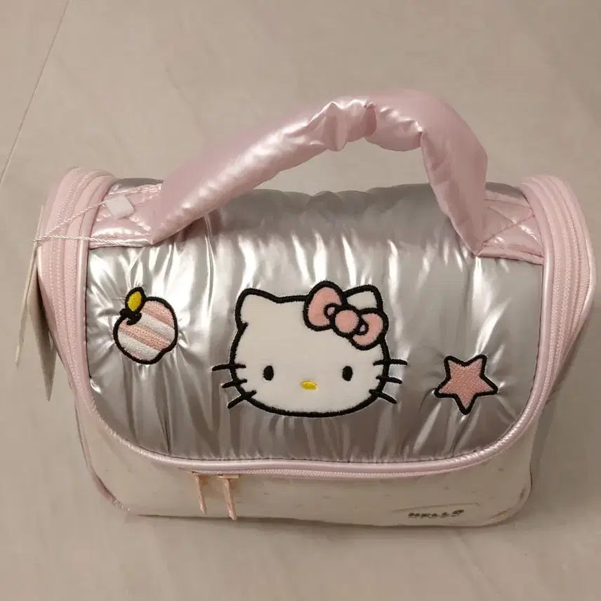 [BUNJANG] Hello Kitty Silver &amp; Pink Pouch / 키티 실버 핑크 파우치