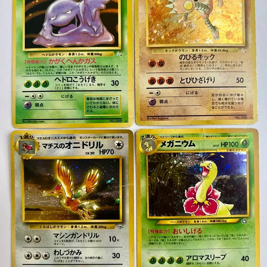 [BUNJANG] Sealed Pokemon Early Holo Set Meganium, Garbodor, Omastar, Pidgeot / 홀로) 포켓몬 포켓몬스터 초기 메가니움 질뻐기 시라소몬 깨비드릴조 세트