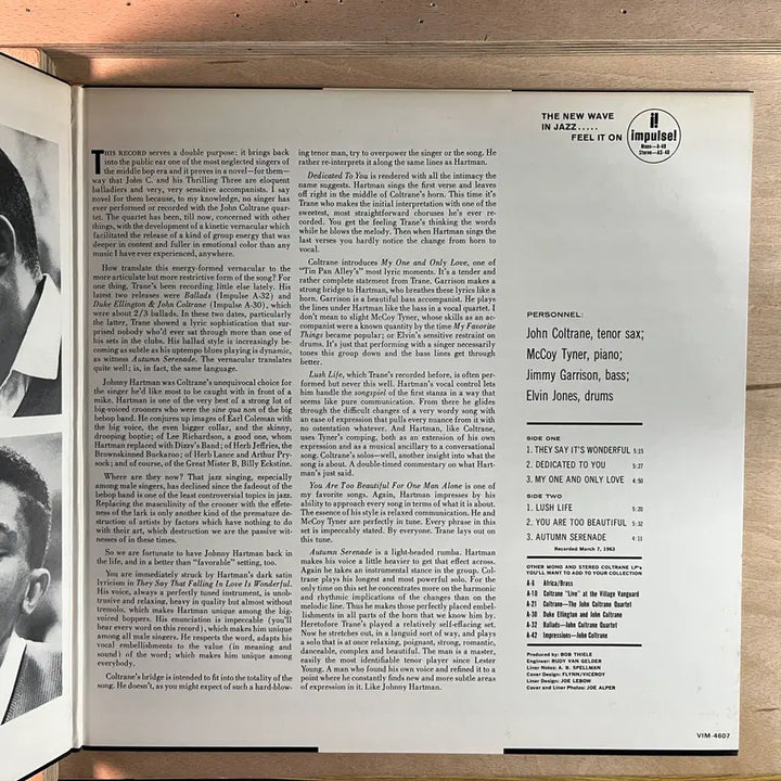 [BUNJANG] John Coltrane And Johnny Hartman John Coltrane And Johnny Hartman LP / John Coltrane And Johnny Hartman 일본반 LP