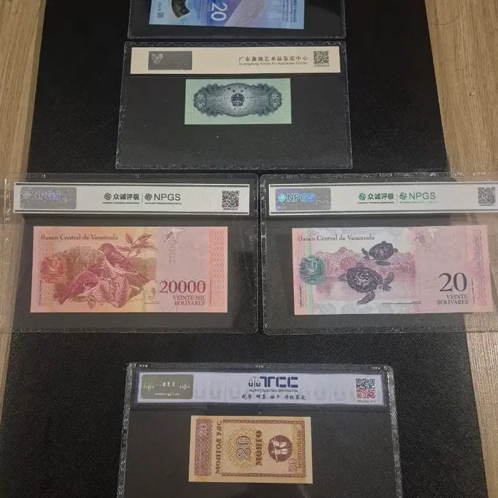 [BUNJANG] Graded Foreign Banknotes 5-Type Set (PMG Grade 68) / 그레이딩68등급 외국지폐 5종