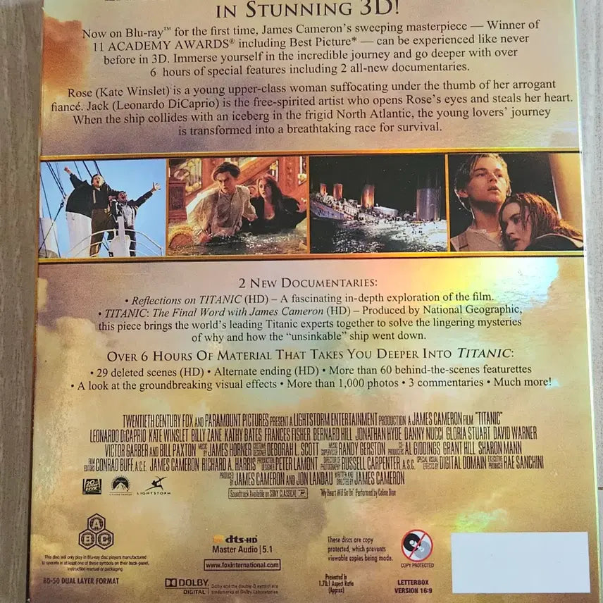 [BUNJANG] Titanic Blu-ray 2D+3D 4-Disc Outer Case / 타이타닉 블루레이 2D+3D 4disk 아웃케이스
