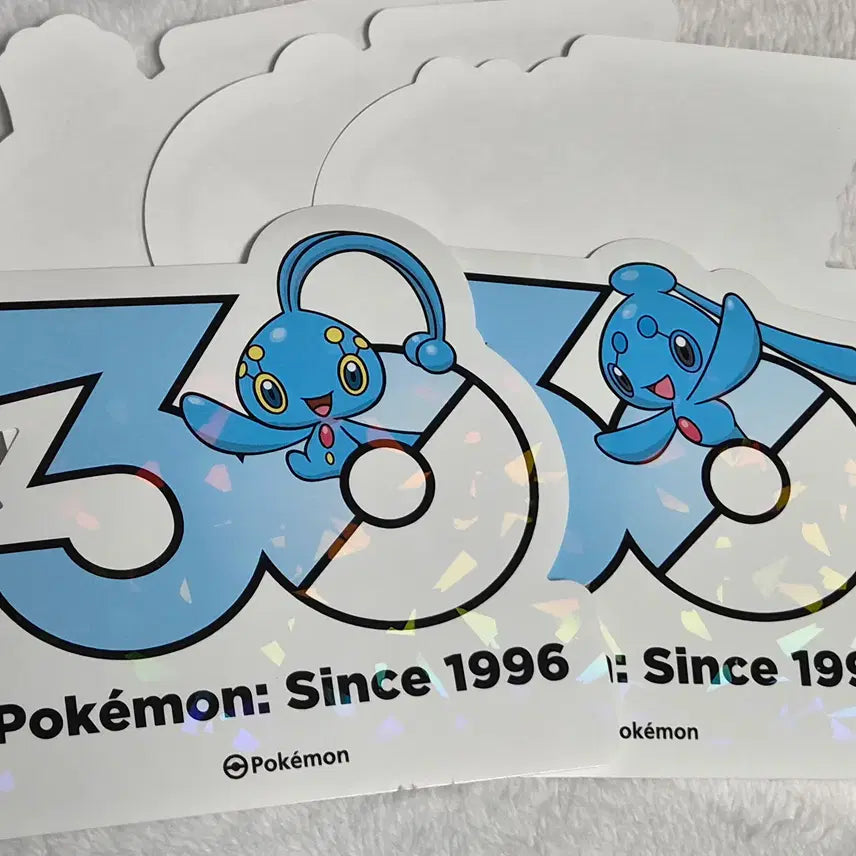 [BUNJANG] Pokemon 30th Anniversary Logo Sticker Set (Fione, Manaphy, Random 3) / 포켓몬 30주년 로고 스티커 피오네+마나피+랜덤3장 판매합니다.