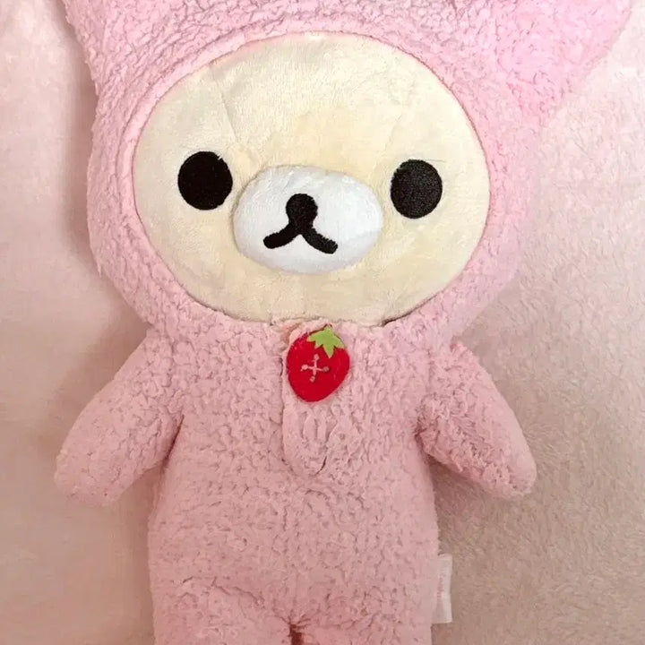 [BUNJANG] Rilakkuma Strawberry Rabbit Plush Doll / 할인) 코리락쿠마 딸기 우사기 토끼 인형