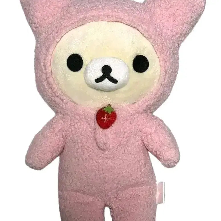 [BUNJANG] Rilakkuma Strawberry Rabbit Plush Doll / 코리락쿠마 이치고 딸기 단추 우사기 토끼 인형