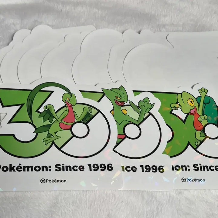 [BUNJANG] Pokemon 30th Anniversary Logo Stickers Set (Treecko, Grovyle, Sceptile, Random 7) / 포켓몬 30주년 로고 스티커 나무지기+나무돌이+나무킹+랜덤7장