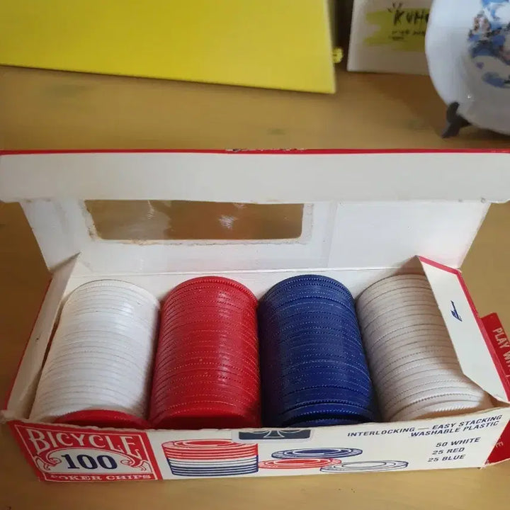 [BUNJANG] Vintage Bicycle Poker Chips - 100 Piece Set / 빈티지 바이시클 Bicycle 포커칩