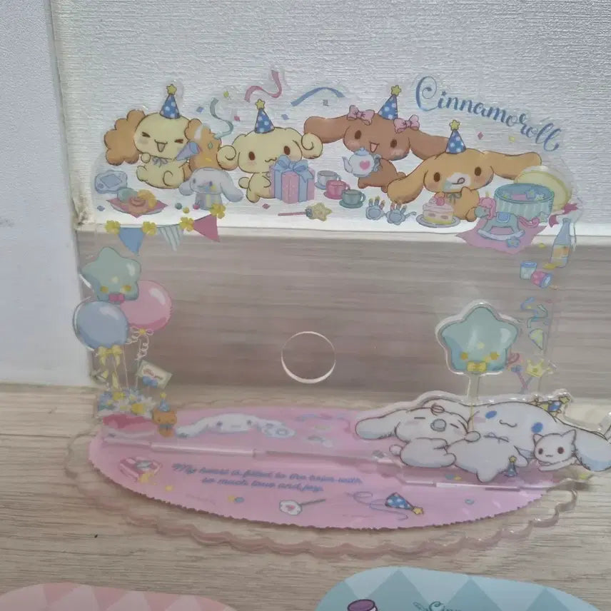 [BUNJANG] Sanrio Cinnamoroll Sweet Cafe Birthday Acrylic Photo Frame Stand / 산리오 시나모롤 스위트카페 생일파티 아크릴 포토 액자 스탠드