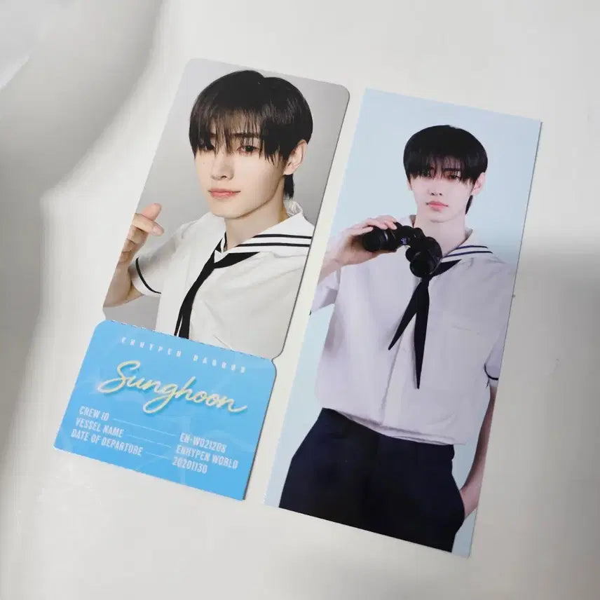 [BUNJANG] ENHYPEN Enhypen World Marine Boy Basic Ticket + Snowy Doll Keychain Set / 엔하이픈 월드 마린보이 베이직 티켓 + 스노위 인형 키링 성훈