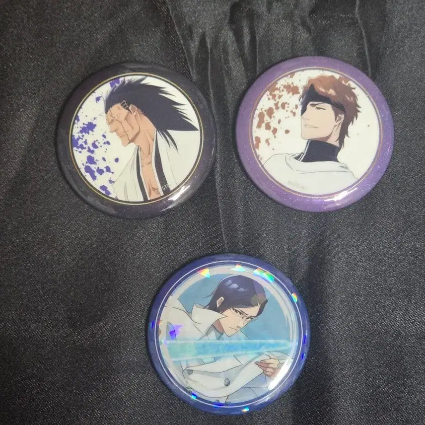 [BUNJANG] Bleach Exhibition (Bleach-ten) Can Badges - Aizen, Kenpachi, Ishida - Bundle Set / 블리치 전시회 블리치전 캔뱃지 아이젠 켄파치 이시다 일괄