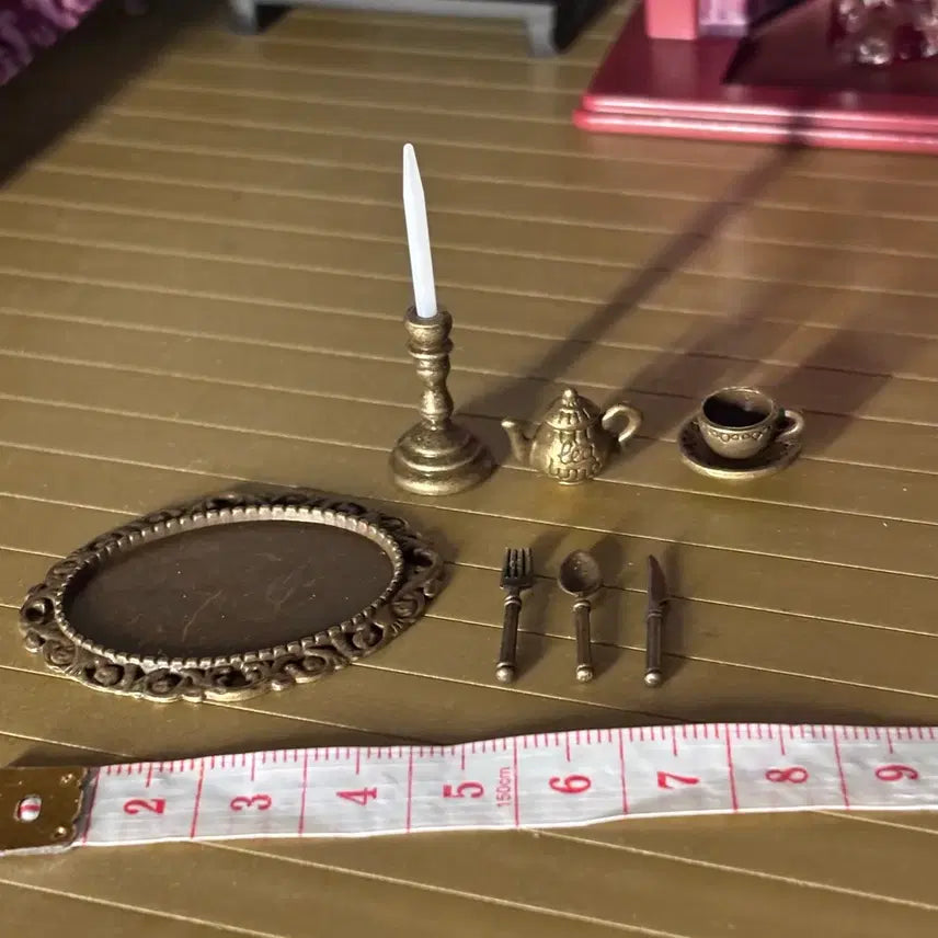 [BUNJANG] Miniature Antique Candlestick Teapot Set / 미니어처 앤틱 양초 스탠드 티팟 세트