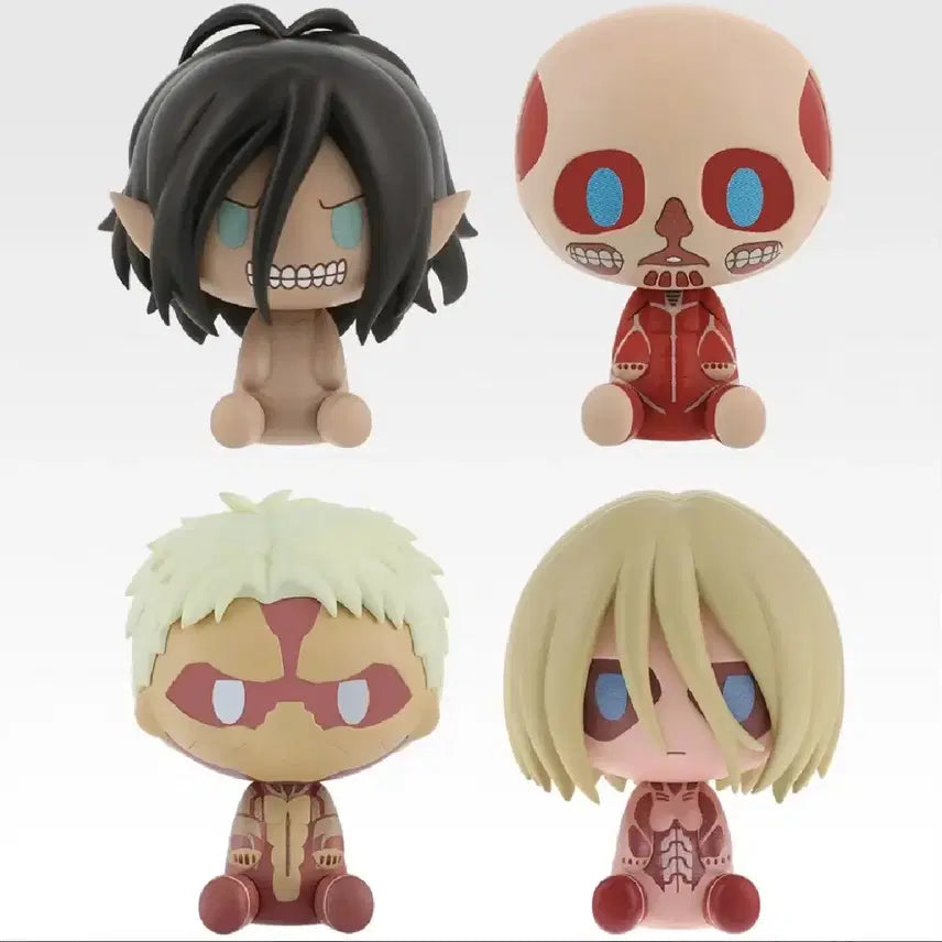 [BUNJANG] Attack on Titan Chokonokko Figure 4-Piece Bundle Set / 진격의거인  I상 초코노코 4종 일괄판매 각자의결의 쿠지 제일복권