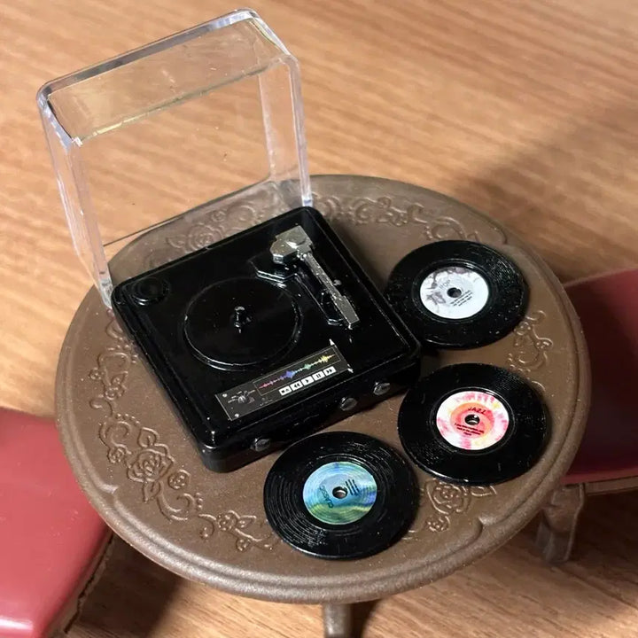[BUNJANG] Miniature Turntable and LP Record Set / 미니어처 턴테이블 LP 레코드판 세트