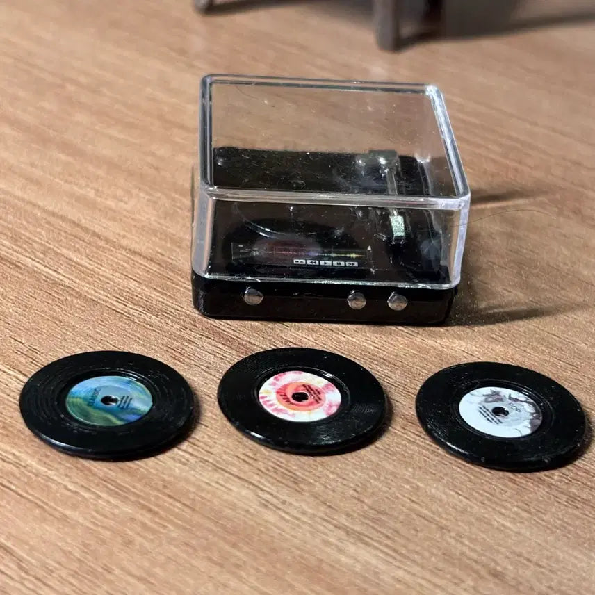 [BUNJANG] Miniature Turntable and LP Record Set / 미니어처 턴테이블 LP 레코드판 세트