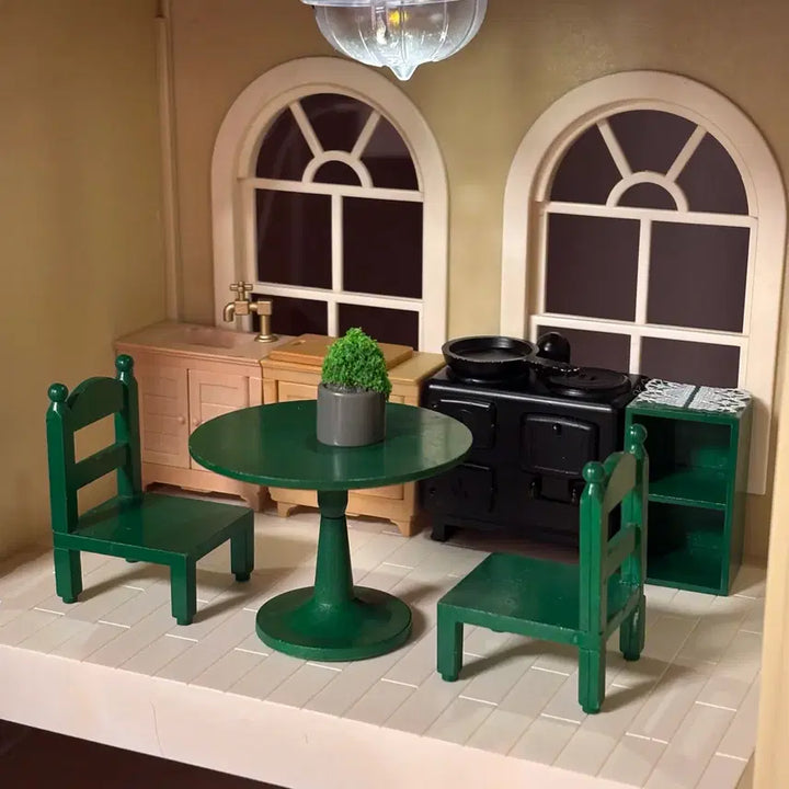 [BUNJANG] Sylvanian Families Old Green Kitchen Bundle Set / 실바니안 올드 초록 빈티지 키친 일괄 판매
