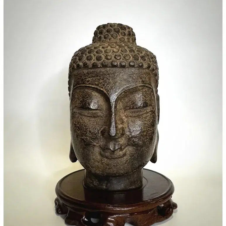 [BUNJANG] Antique Stone Buddha Head Sculpture / 앤티크 돌 불두