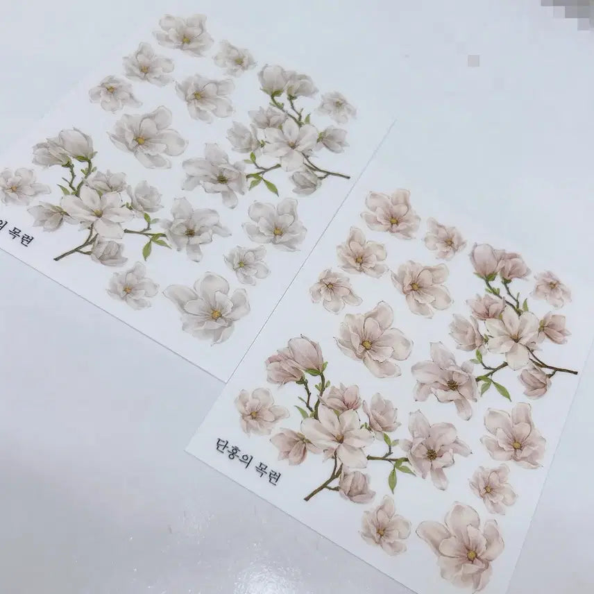 [BUNJANG] Dan Hong Flower Sticker Set (2 Types) / 단홍 꽃 스티커 2종