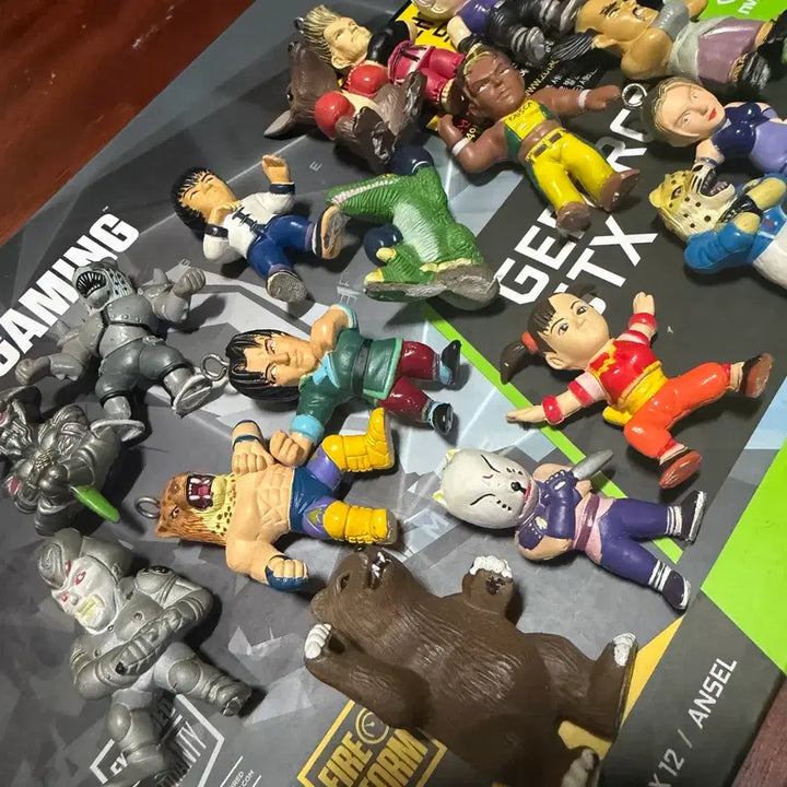 [BUNJANG] Classic Tekken Arcade Keychain Figures (Set of 19) / 고전 철권 오락실 열쇠고리 피규어 19개