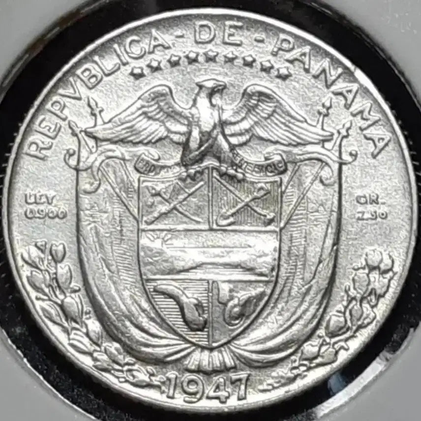 [BUNJANG] 1947 Panama 1/10 Balboa Silver Coin (Uncirculated) / [은화] 파나마 준미사용  1947년 1/10발보아 은화.주화 화폐 동전