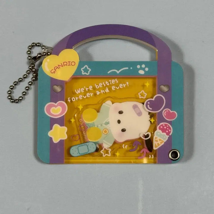 [BUNJANG] Sanrio Pompompurin School Bag Acrylic Shaker Keyring / 산리오 시크릿 커스텀 스쿨백 아크릴 쉐이커 키링 포챠코