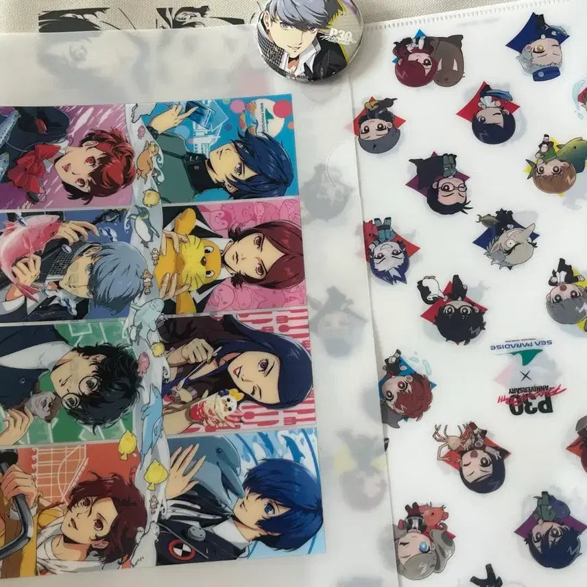 [BUNJANG] BTS Persona Sipher Paradise Random Metal Can Badge + L-Folder Set / 페르소나 씨파라 번장 캔뱃지 + L자화일2종