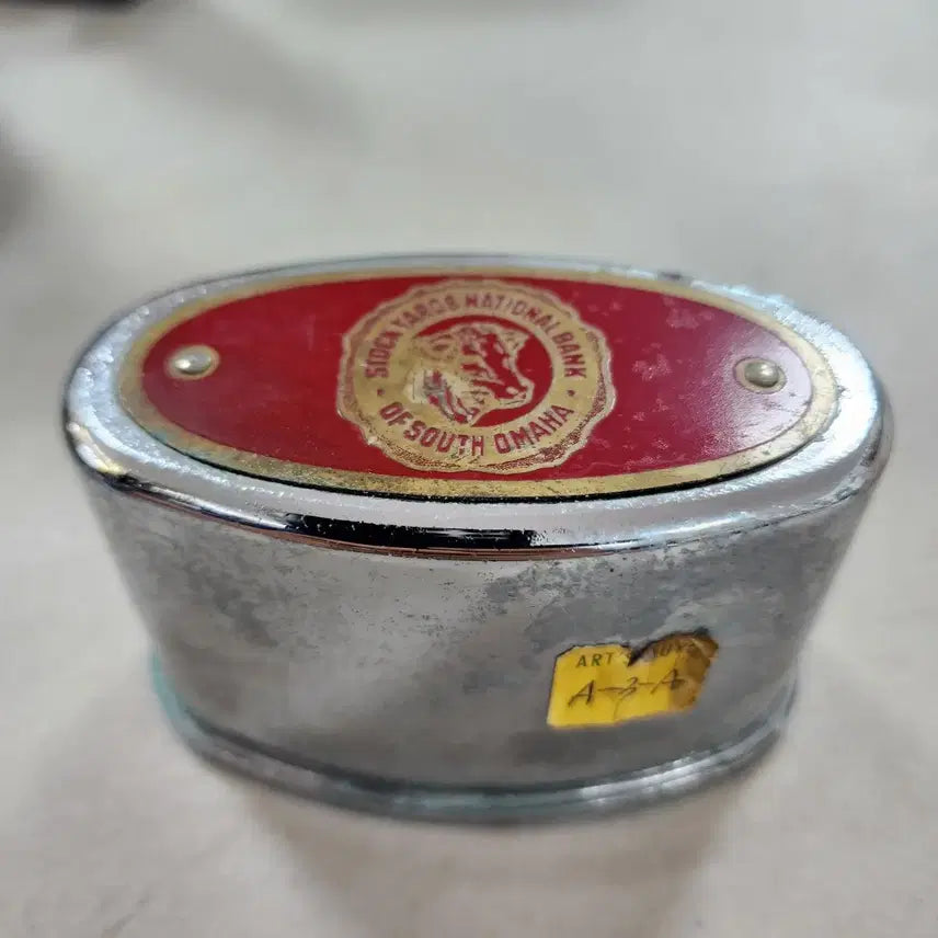 [BUNJANG] Vintage Aluminum &amp; Tin Coin Bank / USA 알류미늄+양철 옛날 저금통 크기10.5cmX6cm 높이6.5cm