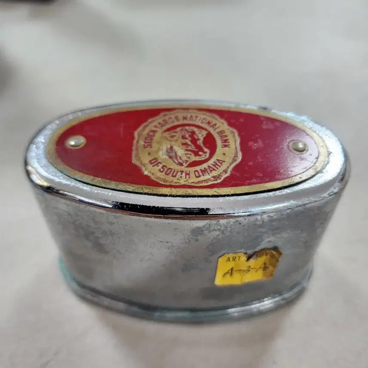 [BUNJANG] Vintage Aluminum &amp; Tin Coin Bank / USA 알류미늄+양철 옛날 저금통 크기10.5cmX6cm 높이6.5cm