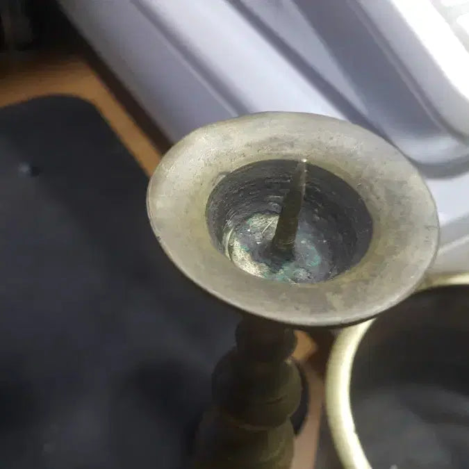 [BUNJANG] Antique Brass Candlestick and Incense Burner Set / 1950 동촛대와 향로