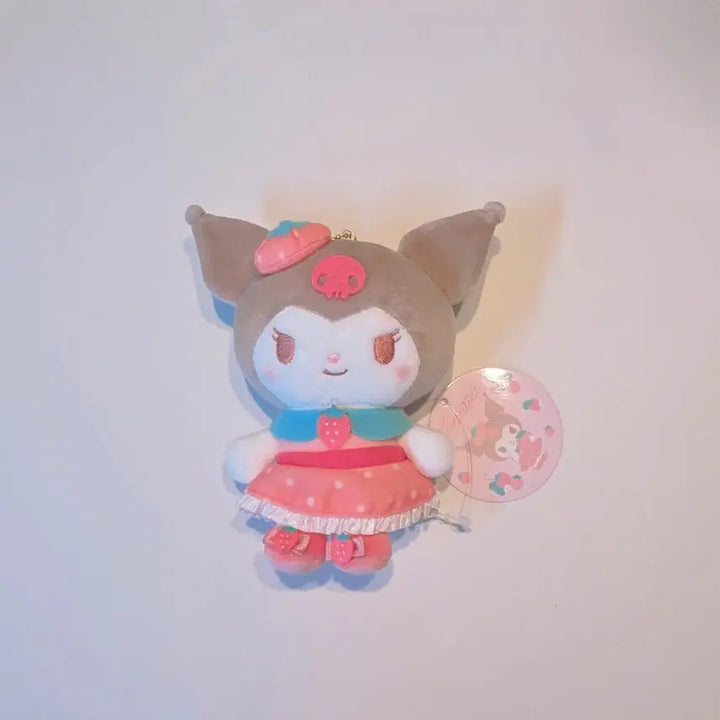 [BUNJANG] Sanrio Kuromi Strawberry Cheek Mascot Keyring Plush / 일본정품)산리오 쿠로미 딸기 치크 마스코트 키링 인형