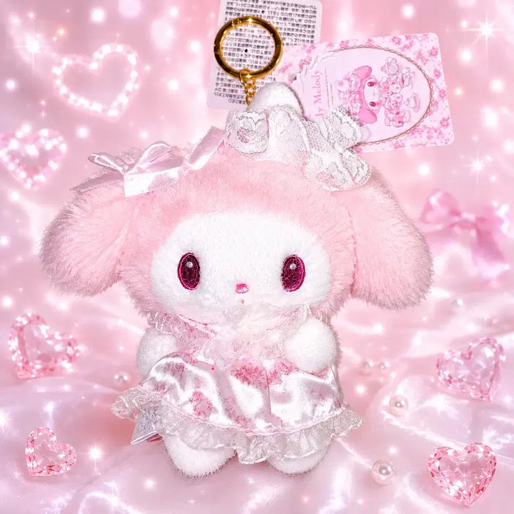 [BUNJANG] Sanrio My Melody Shiro Ichigo Tea Time Mascot Pouch Keychain / 일본가)정품 산리오 마이멜로디 시로이치고티타임 마스코트 인형 파우치 키링