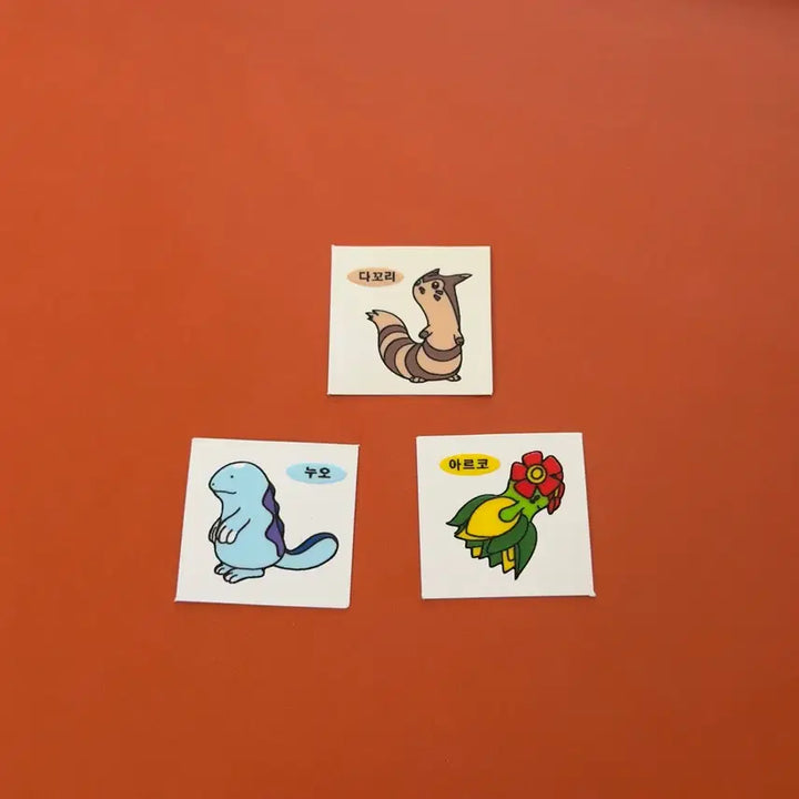 [BUNJANG] Old Version Pokémon Stickers 2nd Gen - Dakkori, Nuo, Arko / 구버전 포켓몬 띠부실 2세대 다꼬리,누오,아르코