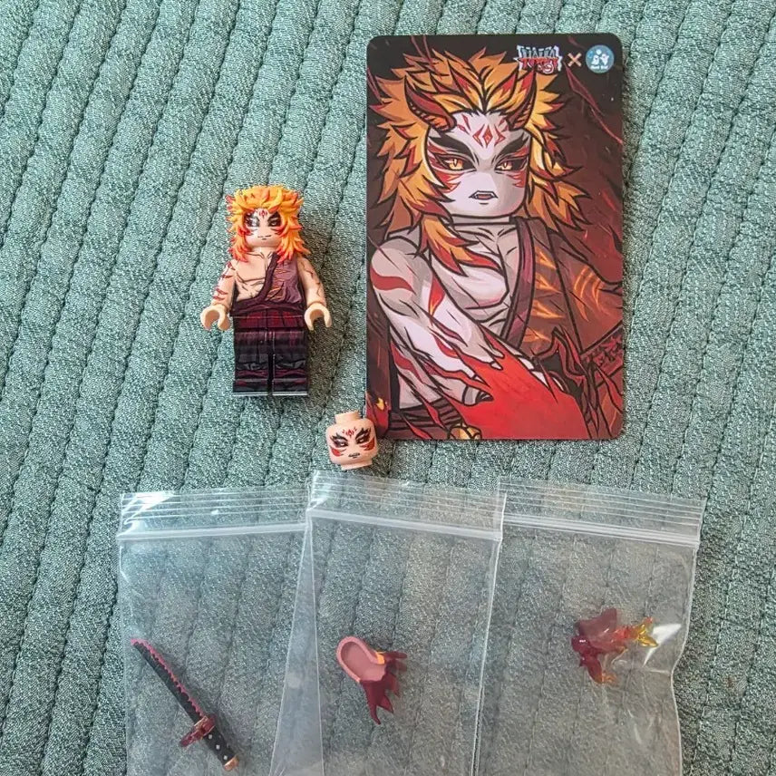 [BUNJANG] Kyojuro Rengoku Oni Version Custom Minifigure / 렌코쿠 오니버전 레고 커스텀 미니피규어 판매합니다.