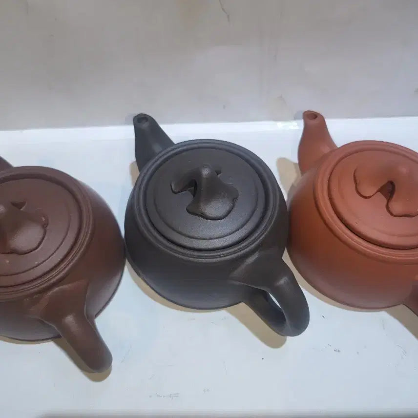 [BUNJANG] 3-Piece Teapot Set (Chestnut Brown/Black/Ochre) / 자사 주전자 3종 세트 (밤색/검정/황토색)
