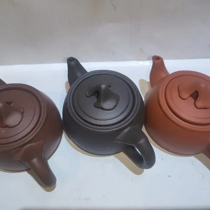 [BUNJANG] 3-Piece Teapot Set (Chestnut Brown/Black/Ochre) / 자사 주전자 3종 세트 (밤색/검정/황토색)