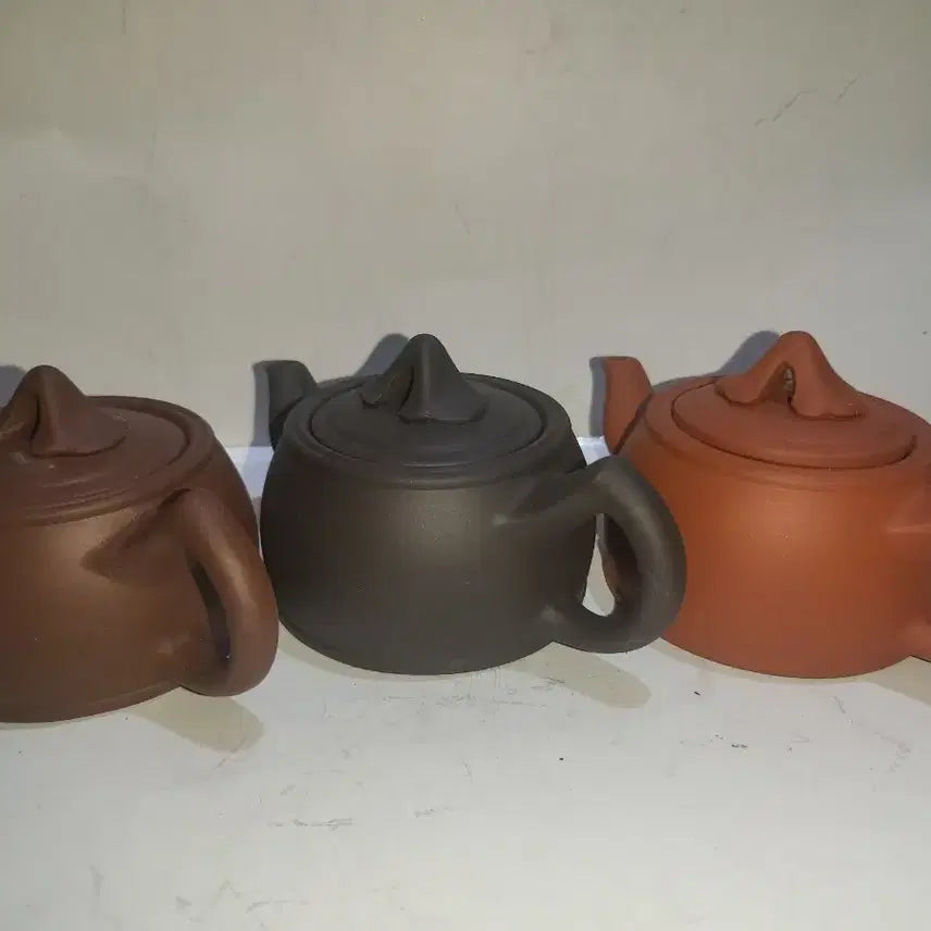 [BUNJANG] 3-Piece Teapot Set (Chestnut Brown/Black/Ochre) / 자사 주전자 3종 세트 (밤색/검정/황토색)