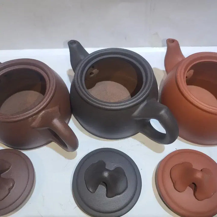 [BUNJANG] 3-Piece Teapot Set (Chestnut Brown/Black/Ochre) / 자사 주전자 3종 세트 (밤색/검정/황토색)
