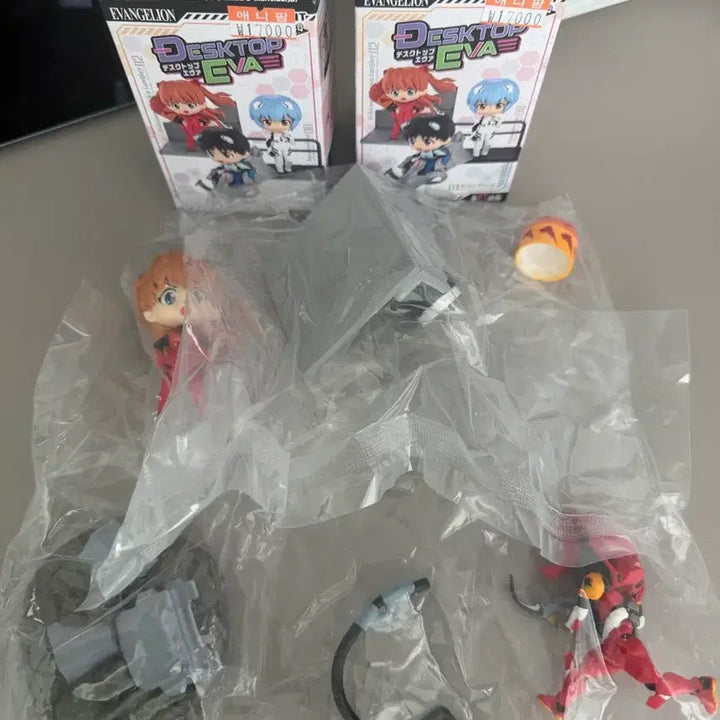[BUNJANG] Evangelion Asuka Unit-02 Desktop Figure 2-Set (Sealed) / 에반게리온 데스크탑 에바 피규어 아스카 2호기 미개봉 2개 세트