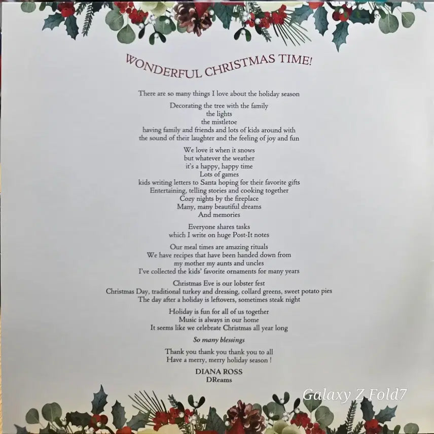 [BUNJANG] Diana Ross Wonderful Christmas Time LP Vinyl / BA-540. 다이애나 로스 Wonderful Christmas Time