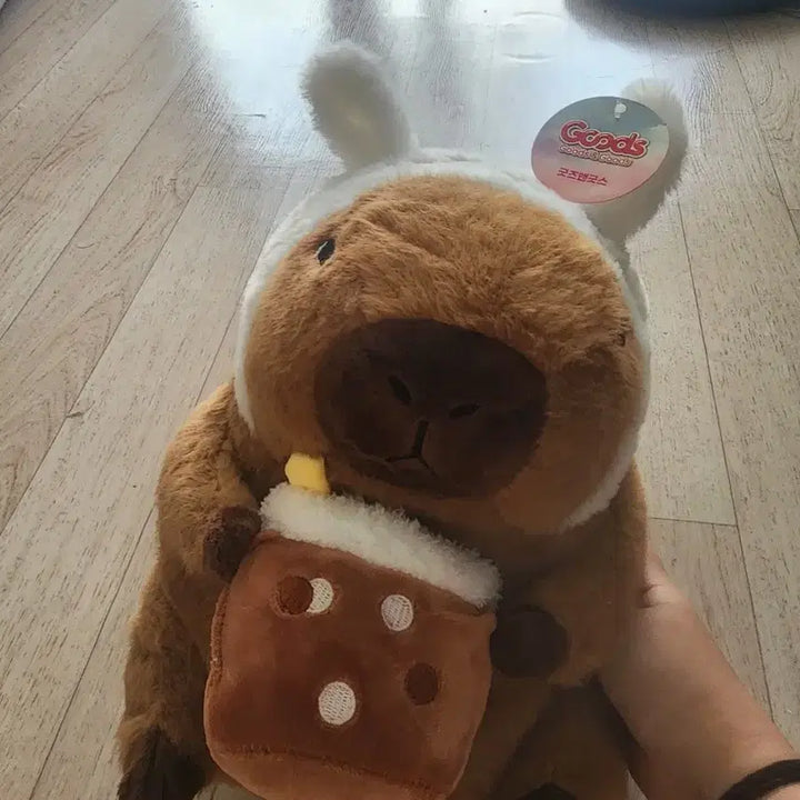 [BUNJANG] Bubble Tea Capybara Plush Toy / 버블티 카피바라 인형
